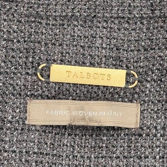 Talbots Italian Woven wool blend Womens Blazer Jacket Gray Tweed Size 12 - Picture 3 of 11